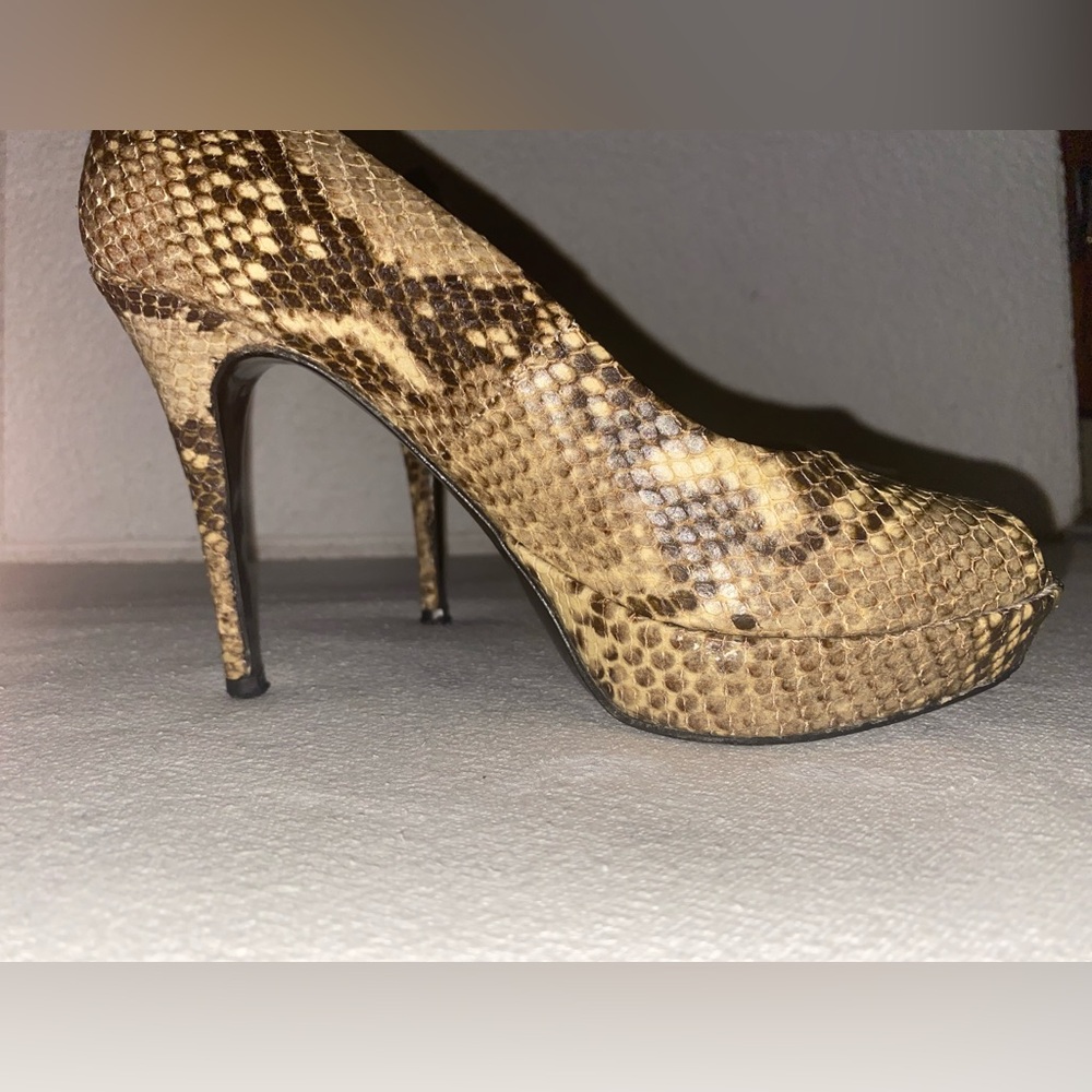 Shoe Box New York Python Open Toe Heels Shoes Mad… - image 4